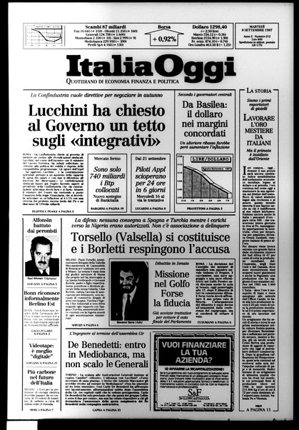 Italia oggi : quotidiano di economia finanza e politica